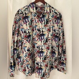Robert Graham Multicolor Patterned Shirt Size 1XL